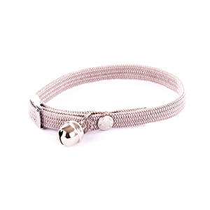 Collier chat élastique en nylon - Classique Tubulaire - <30cm - 1cm - gris