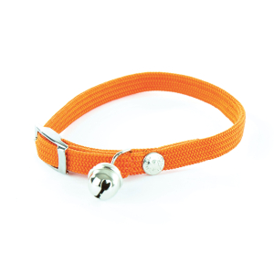 Collier chat élastique en nylon - Classique Tubulaire - <30cm - 1cm - orange