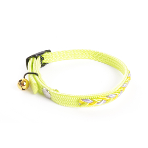 Collier chat en nylon - Tubulaire Tressé - 30cm - 1cm - vert