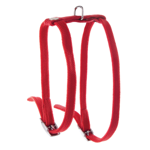 Nylon H Cat Harness - Classic Tubular - 35/40cm - 1cm - Red