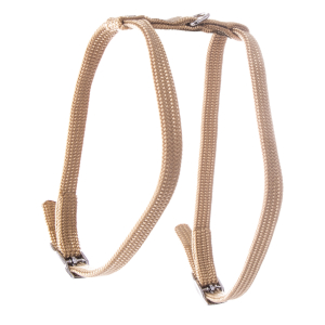 Harnais chat H en nylon - Classique Tubulaire - 35/40cm - 1cm - beige