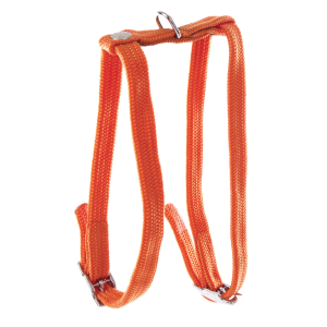 Harnais chat H en nylon - Classique Tubulaire - 35/40cm - 1cm - orange