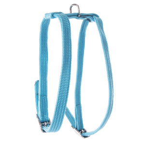 Harnais chat H en nylon - Classique Tubulaire - 35/40cm - 1cm - turquoise