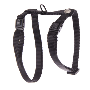 Harnais chat en nylon - Classique - 35/50cm - 1cm - noir