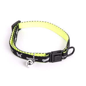 Collier chat en nylon - Cat bicolor - 20/30cm - 1cm - noir