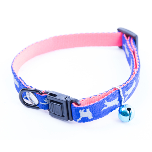 Collier chat en nylon - Cat bicolor - 20/30cm - 1cm - bleu