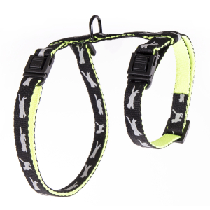 Harnais chat en nylon - Cat bicolor - 35/50cm - 1cm - noir