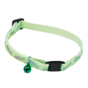 Collier chat en nylon - Fluo fish - 20/30cm - 1cm - vert