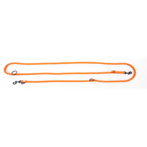 Laisse multiposition en nylon - Classique Rond -  1m15/1m90 - 1.1cm - orange
