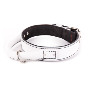 Leather intervention collar - 43/70cm - white