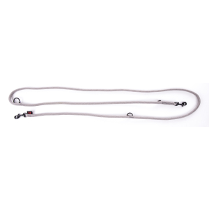 Laisse multiposition en nylon - Classique Rond - 1m15/1m90 - 1cm - gris