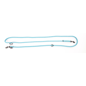 Laisse multiposition en nylon - Classique Rond  -  1m15/1m90 - 0.9cm - turquoise