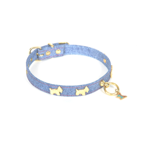 Collier en tpu - Jean - <40cm - bleu