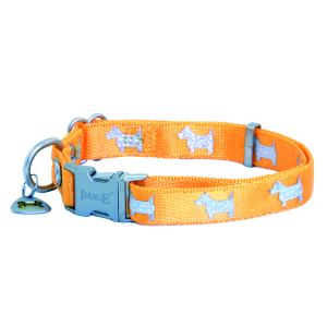 Collier en nylon - Happy angel - 45/55cm - 2cm - orange fluo