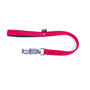Laisse crochet en nylon - Classique - 70cm - 2.5cm - rouge