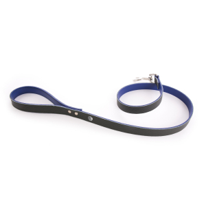 Laisse en cuir - Allure - 100cm - 1.9cm - kaki/bleu
