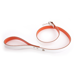 Laisse en cuir - Allure - 100cm - 1.9cm - Blanc
