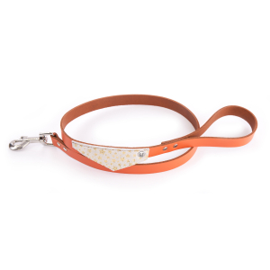 Laisse en cuir - Miami - 1m - 1.9cm - orange
