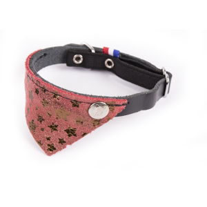 Collier chat en cuir - Miami - <30cm - 1.1cm - rouge/noir