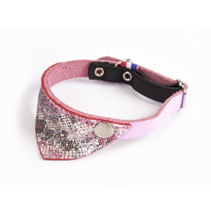 Collier en cuir - Malibu - T30 - Rose