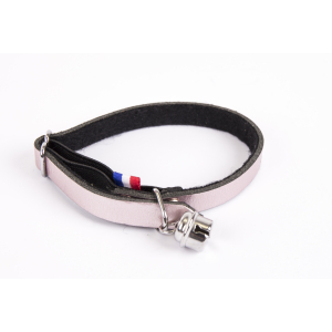 Collier chat en cuir/feutrine - Dakota - 30cm - 1.1cm - rose