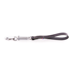 Laisse amortisseur en cuir - 499 bicolore - 50cm - 2.5cm - noir