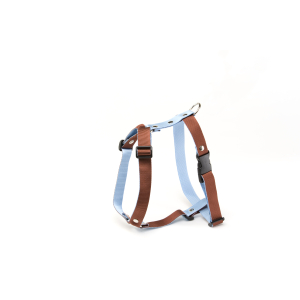 Harnais en nylon - Bicolore - 45/65cm - 2.5cm - marron/bleu