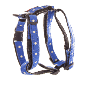 Nylon harness - Beach polka dots - 25/35cm - 1cm - blue