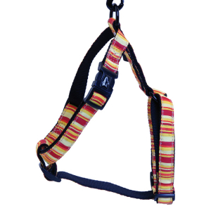 Harnais en nylon - Beach rayé - 35/50cm - 1.6cm - orange