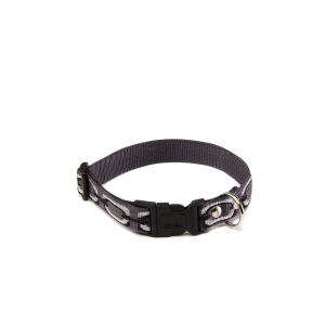 Collier en nylon - Bijou lurex - 35/55cm - 2.5cm - Argent