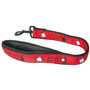 Laisse en nylon - Mon marcel pour chiens - 60cm - Rouge