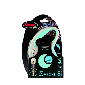 Retractable leash with cord - New Comfort - S - 8m - light blue