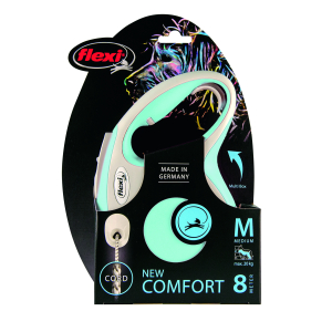 Retractable leash with cord - New Comfort - M - 8m - light blue