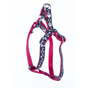 Harnais en nylon/rougee - Etoiles - 30/40cm - 1cm - noir