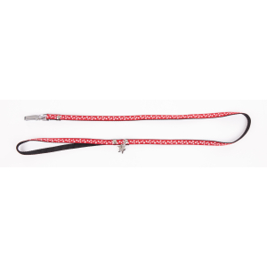 Laisse en nylon - Etoiles - 1m - 1.5cm - rouge