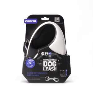 Laisse enrouleur sangle - 2 soft - XL - 8m - noir