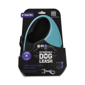 Laisse enrouleur sangle - 2 soft - XL - 8m - turquoise