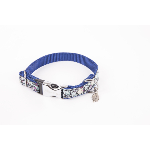 Collier en nylon - Fleurs - S - 23/33cm - bleu