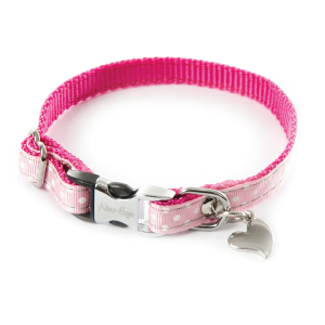Collier en nylon - Pois - 17/27cm - 1cm - rose pastel