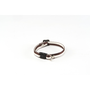 Collier chat en nylon - Bambou - 15/25cm - 1.5cm - marron