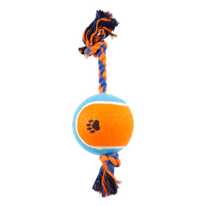 Balle de tennis avec corde - 12cm - multicolore