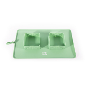 Gamelle double pliable en silicone - Douceur - 600ml - vert