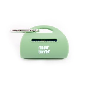 Distributeur de sac à crottes - silicone - 9cm - Vert